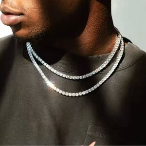 4MM Tennis Chain Iced Out Necklace  for Men 20”